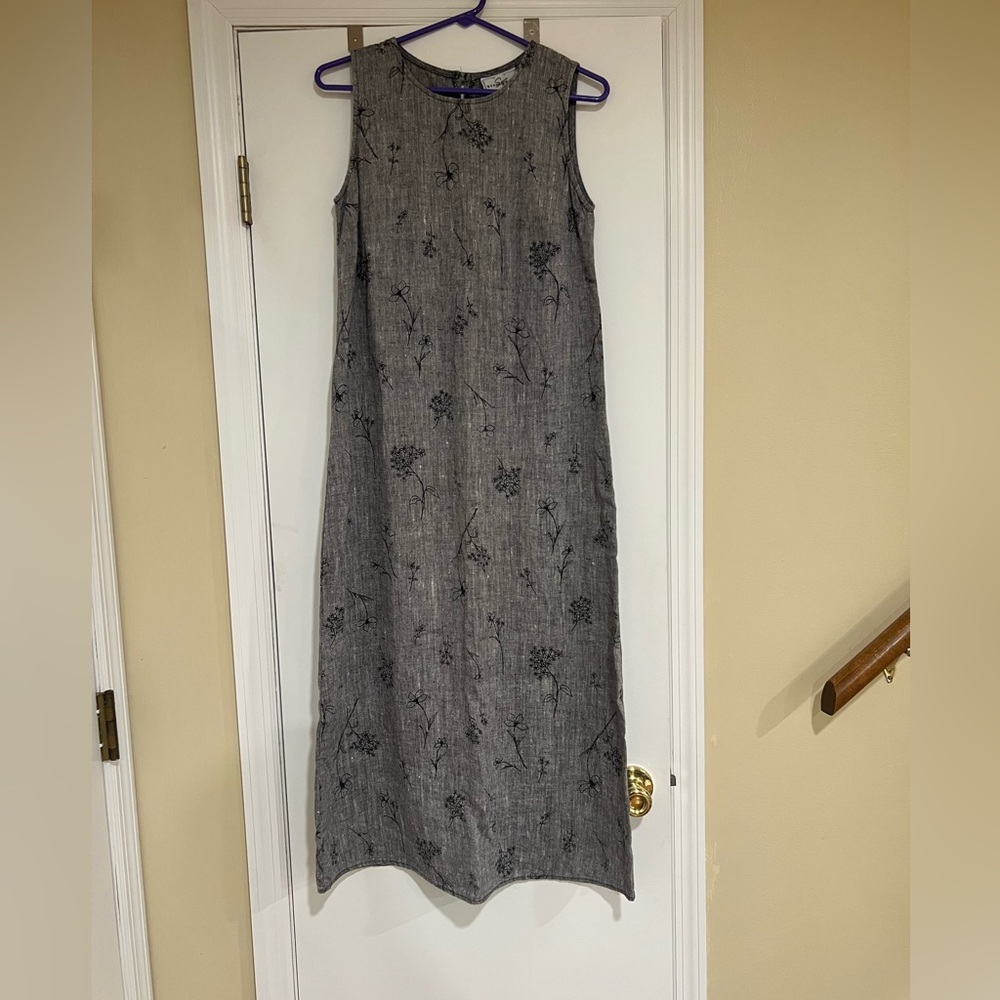 Vintage Studio Ease floral linen dress size 6